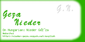 geza nieder business card